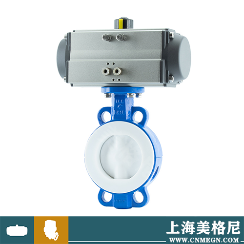 气动全衬四氟耐强酸碱腐蚀对夹碳钢蝶阀
